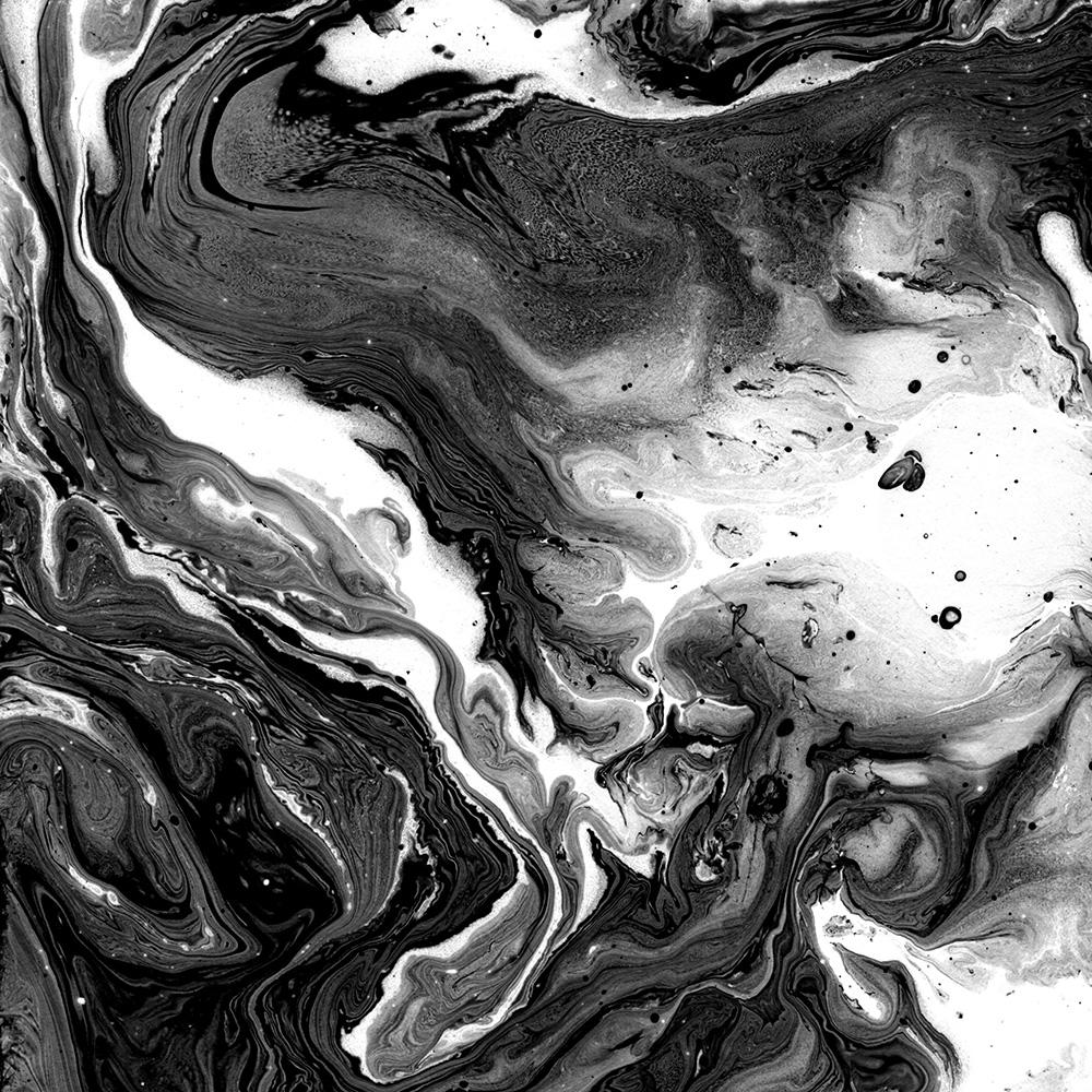 Marbled Surface Wallpaper Mural Black and White M9256