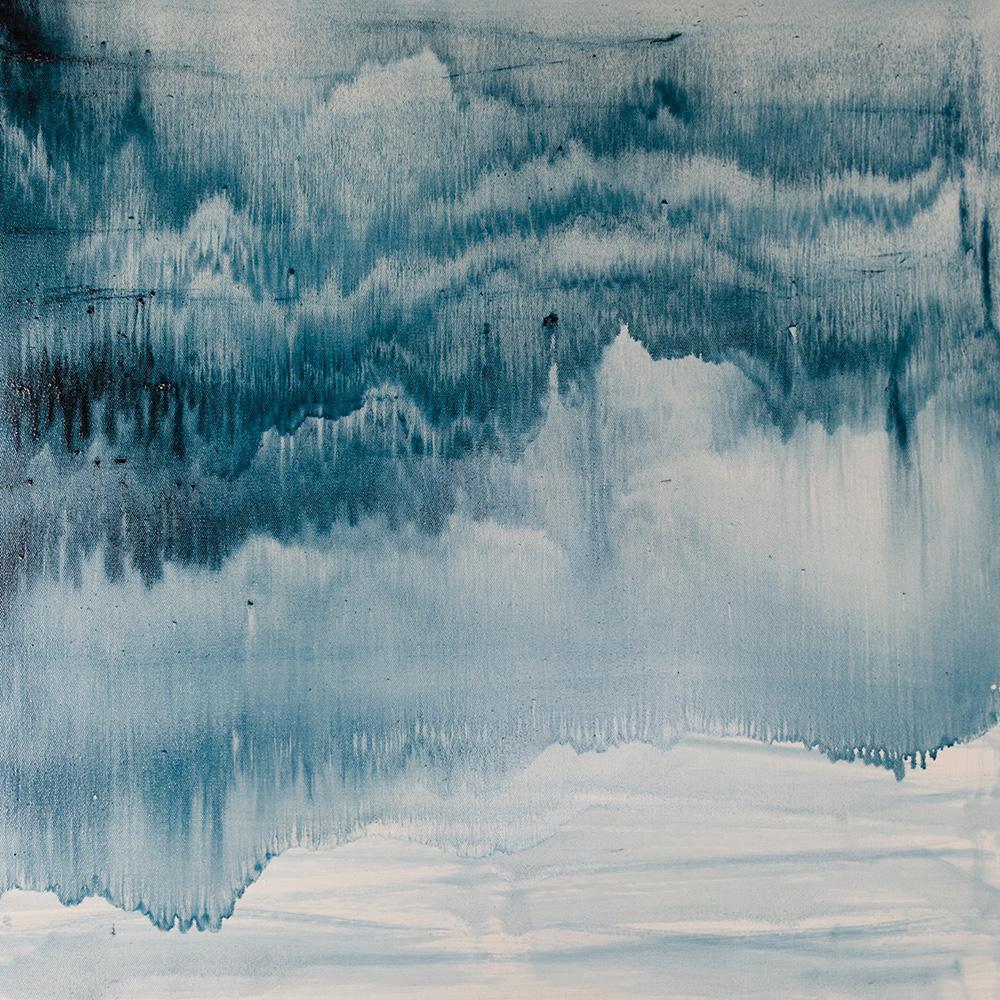 Gradient Tie-Dye Wallpaper Mural Blue and White M9259