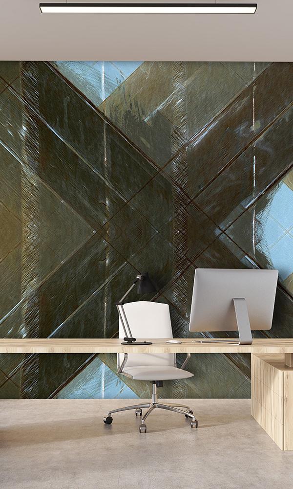 Wooden Argyle Mural Wallpaper M9321