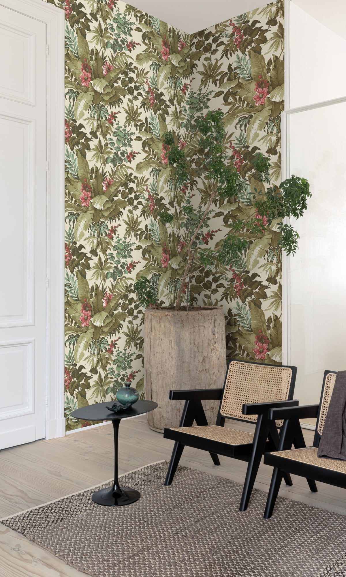 Beige Floral Jungle Botanical Wallpaper R8381