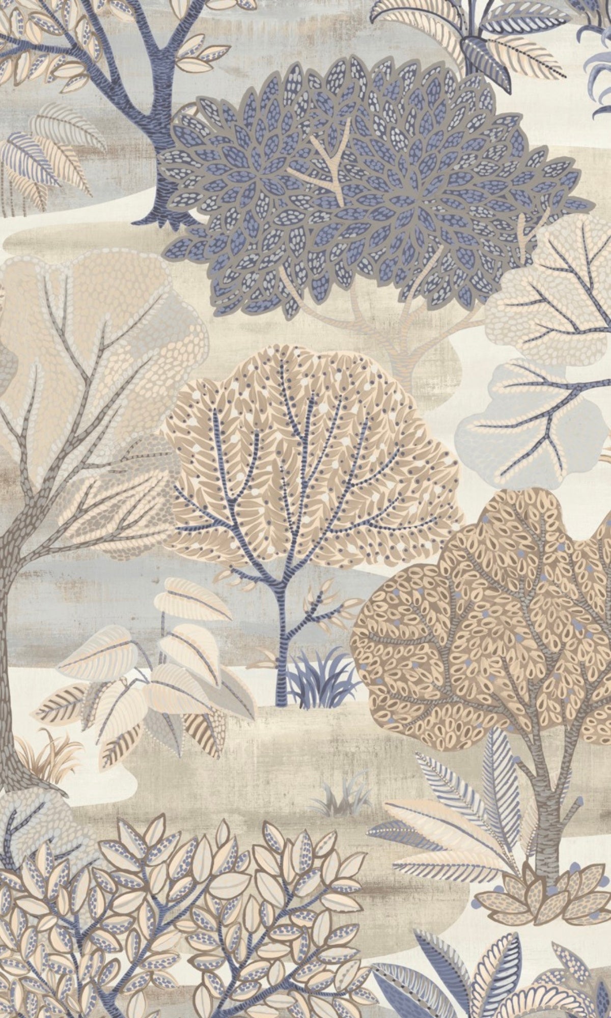 Beige Jungle Forest Tropical Wallpaper R9041