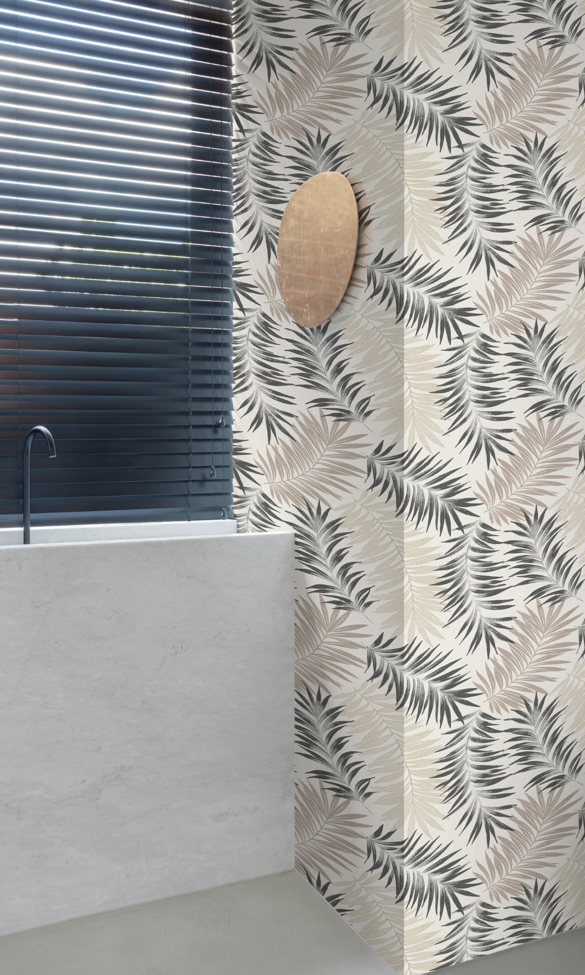 Beige Jungle Leaf Tropical Wallpaper R8382
