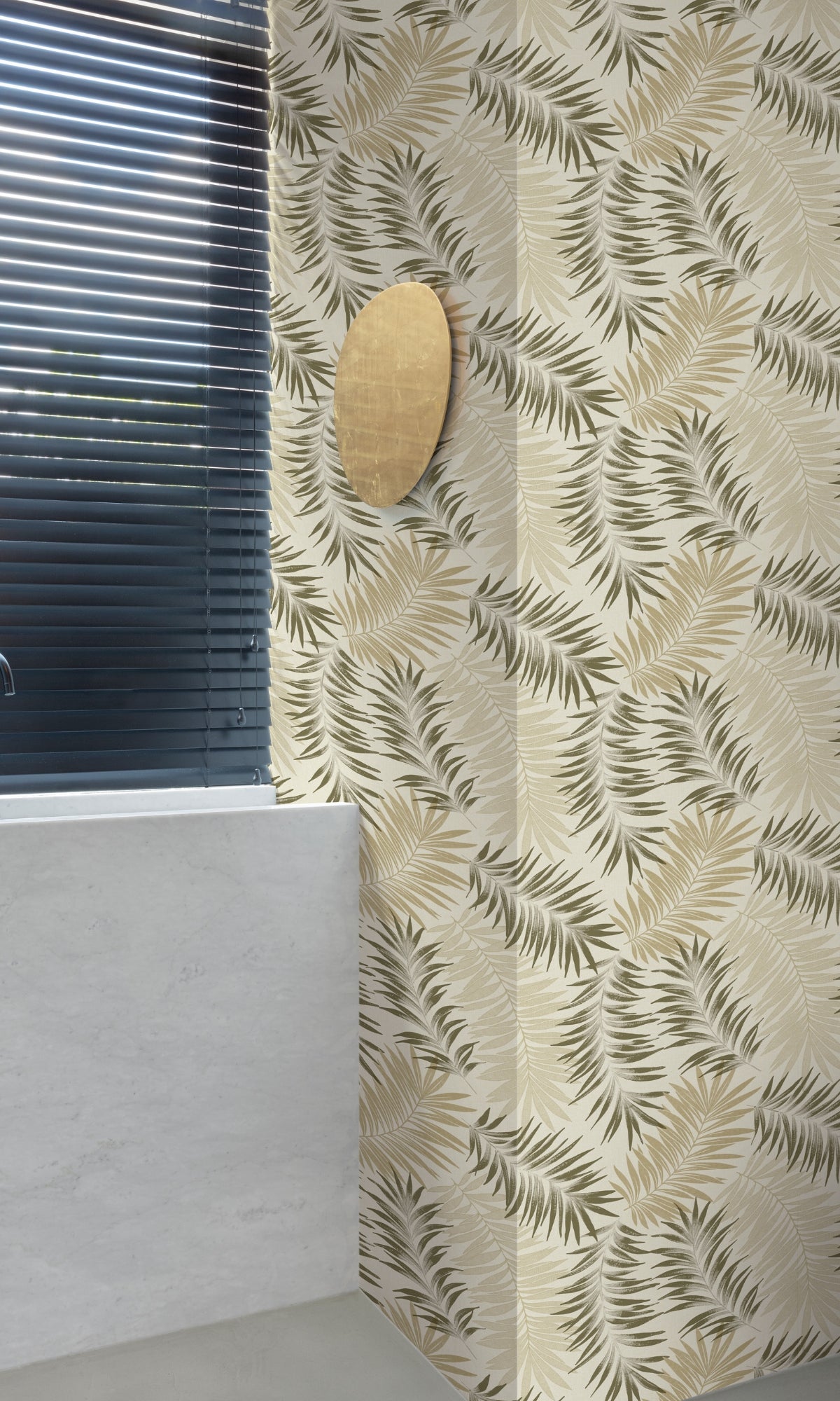 Beige & Grey Jungle Leaf Tropical Wallpaper R8383