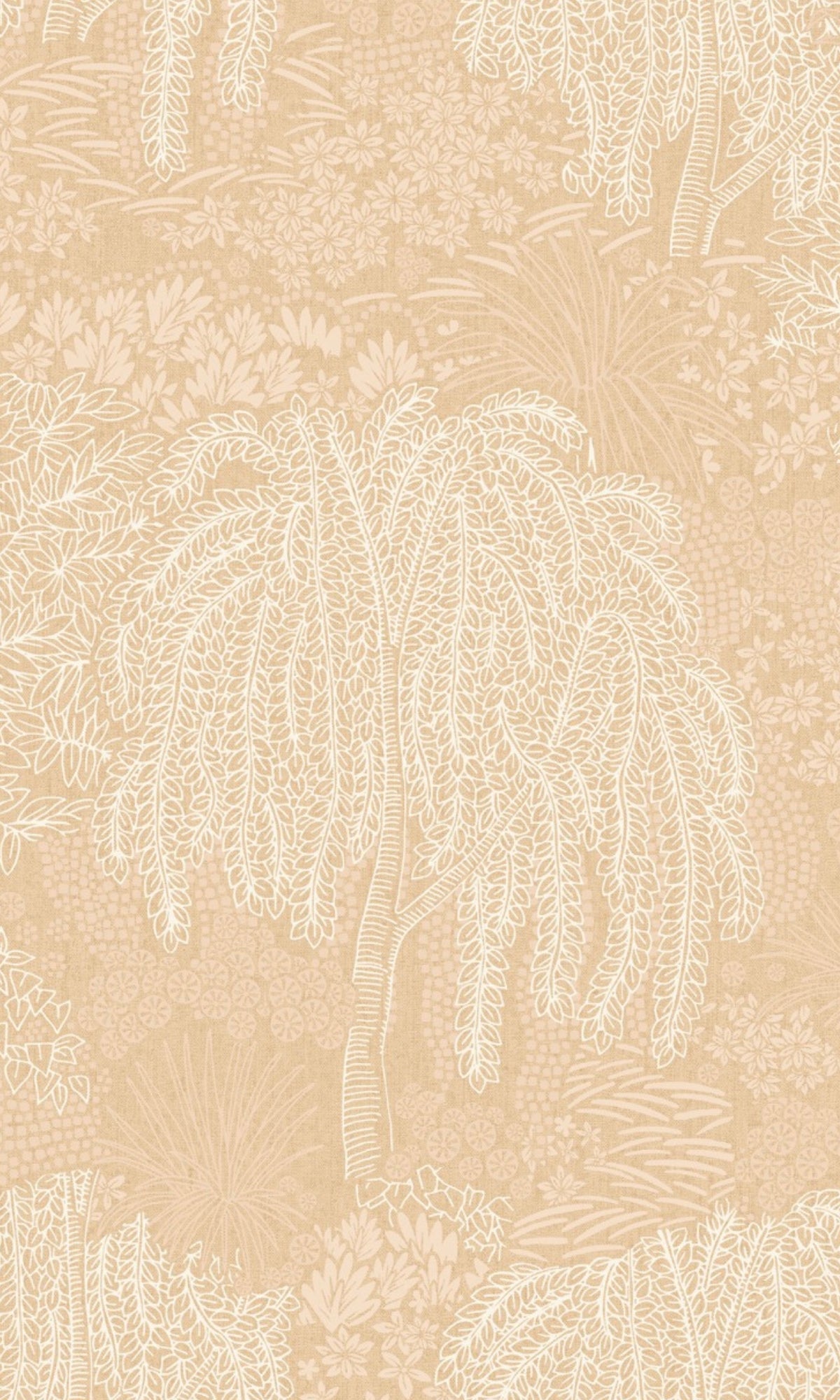 Beige Metallic Garden Tropical Wallpaper R9046
