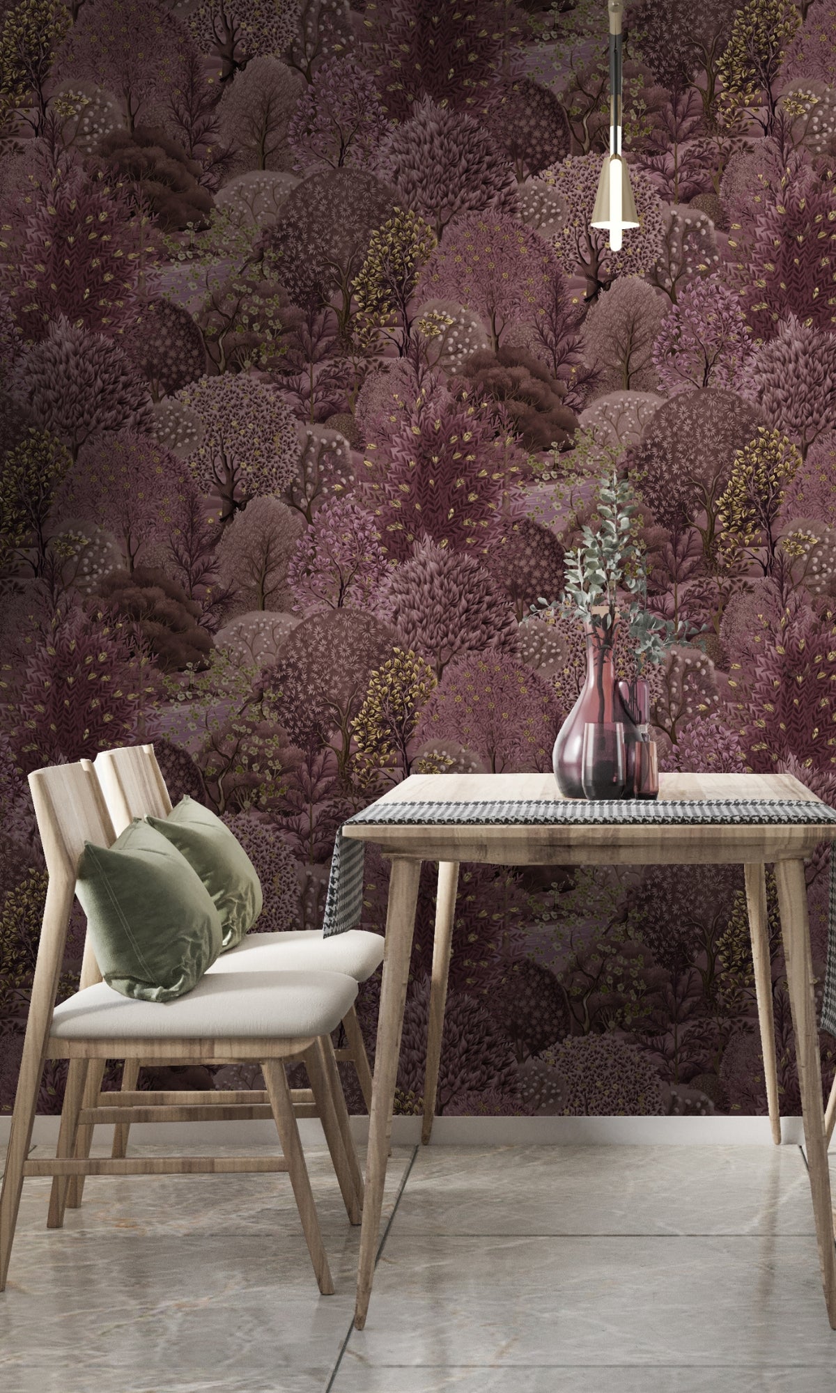 Berry Enchanted Lush Landscape Tropical Wallpaper R8996