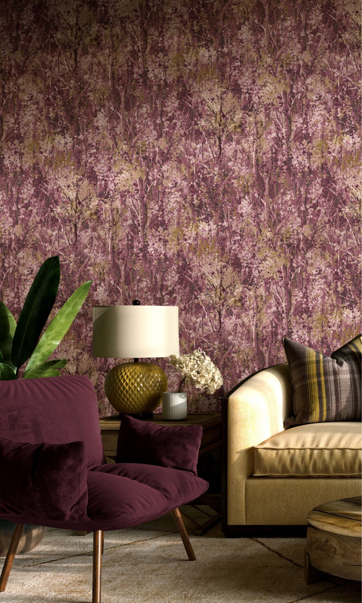 Berry Lust Forest Tropical Wallpaper R8948