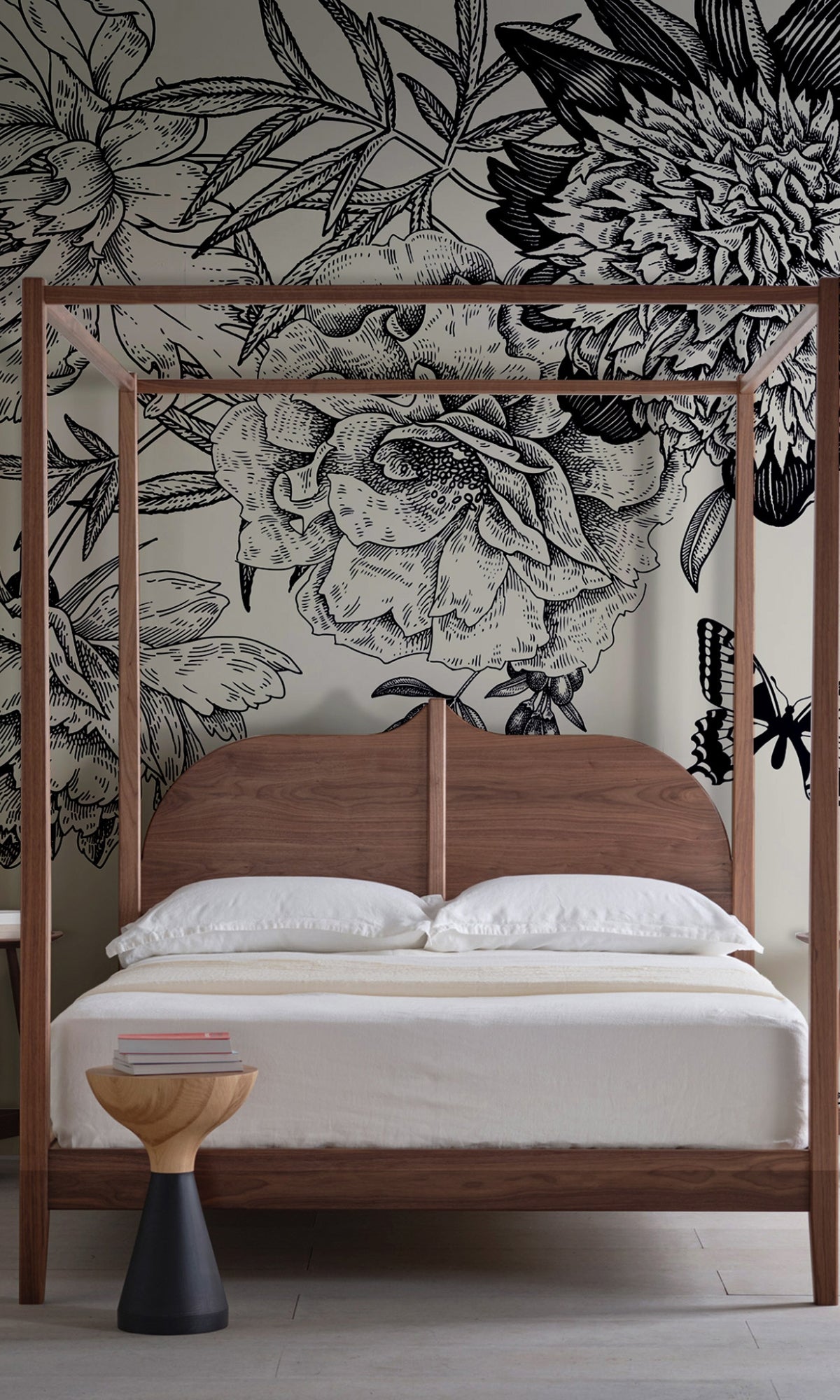 Black And White Butterflies Dance Mural Wallpaper M1166-Sample