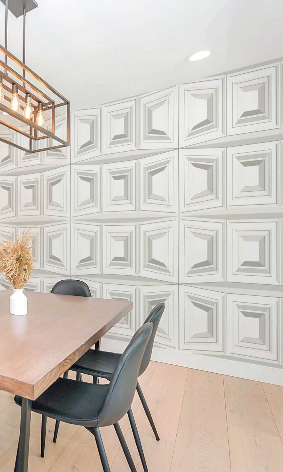 Black And White Symmetrical Square Mural Wallpaper M1274