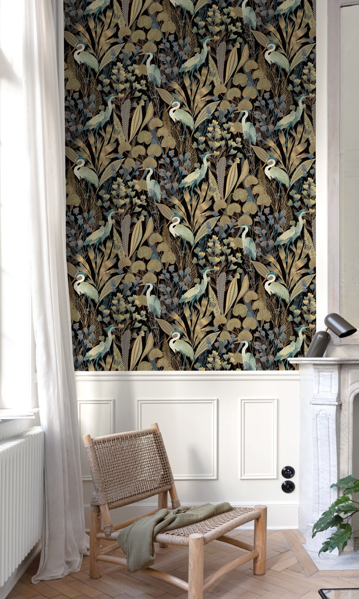 tropical wallpaper, black heron birds wallpaper, black animal print wallpaper, black tropical wallpaper, black heron birds tropical wallpaper, bedroom wallpaper ideas, black accent wall, black accent wall ideas, black wall ideas, black feature wall, black wall design ideas, black aesthetic wallpaper, toile wallpaper black, black artistic wallpaper, black art wallpaper, wallpaper black background plain, black vintage wallpaper, black retro wallpaper
