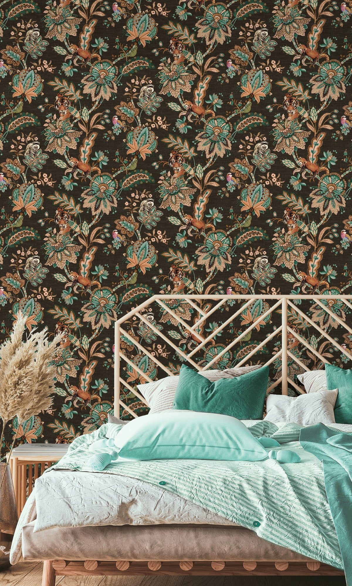 black jungle wallpaper, black foliage wallpaper, black tropical wallpaper, black jungle foliage tropical wallpaper, bedroom wallpaper ideas, black accent wall, black accent wall ideas, black wall ideas, black feature wall, black wall design ideas, black aesthetic wallpaper, toile wallpaper black, black artistic wallpaper, black art wallpaper, wallpaper black background plain, black vintage wallpaper, black retro wallpaper
