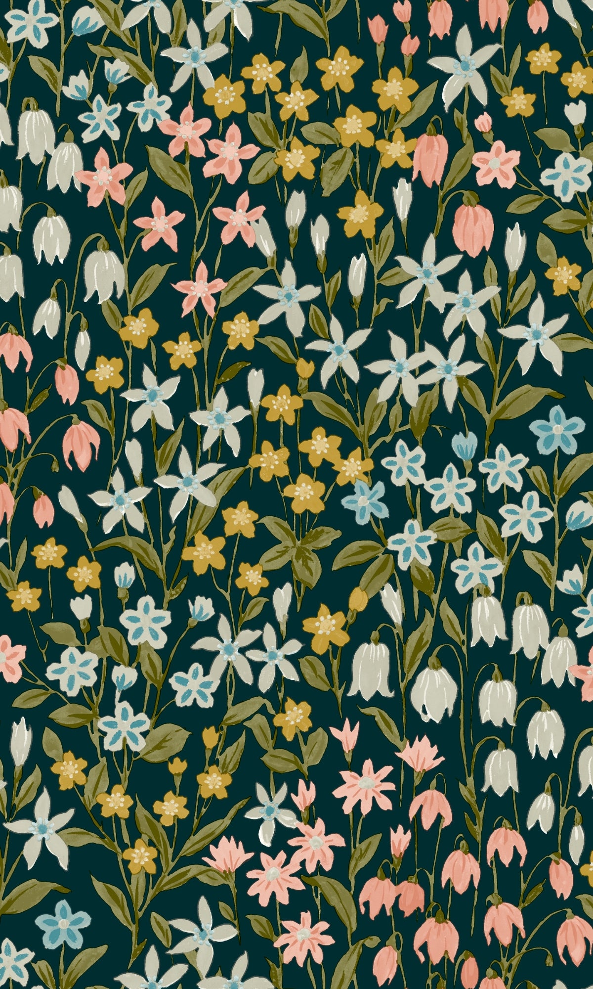 BlueBluebellFlowersFloralWallp