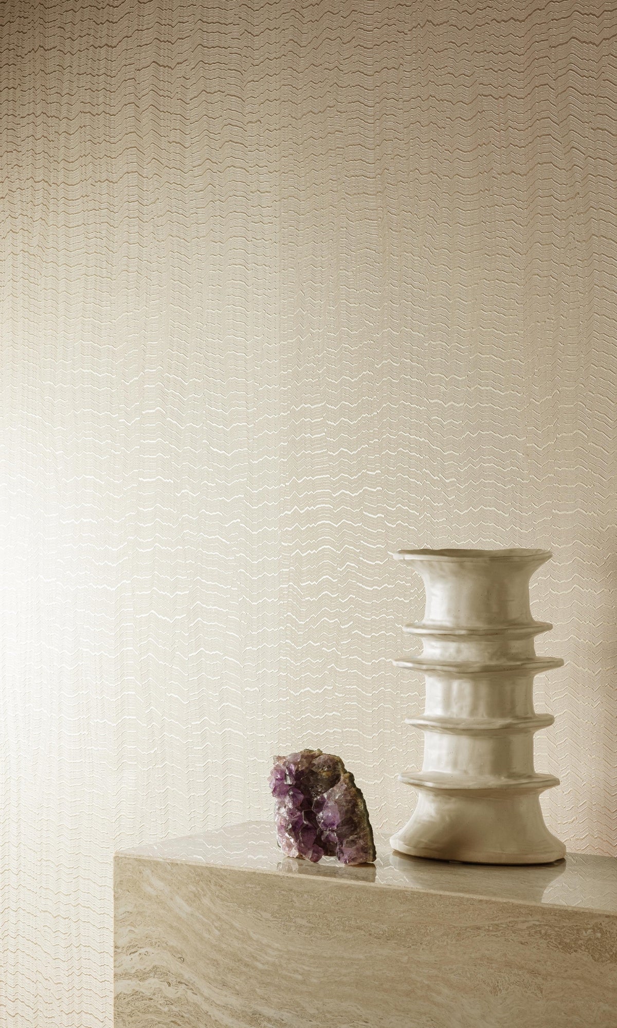 Blue - Beige Faux Plain Textured Wallpaper R9279