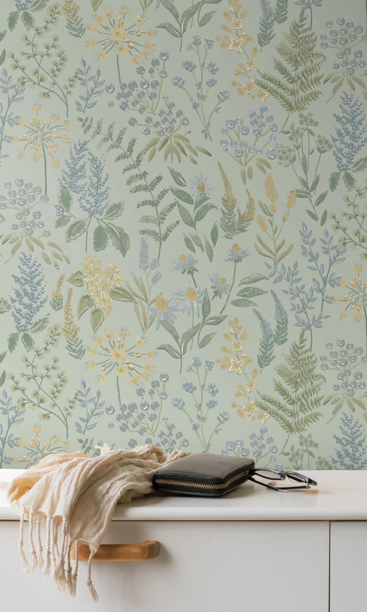 buy blue floral wallpaper
