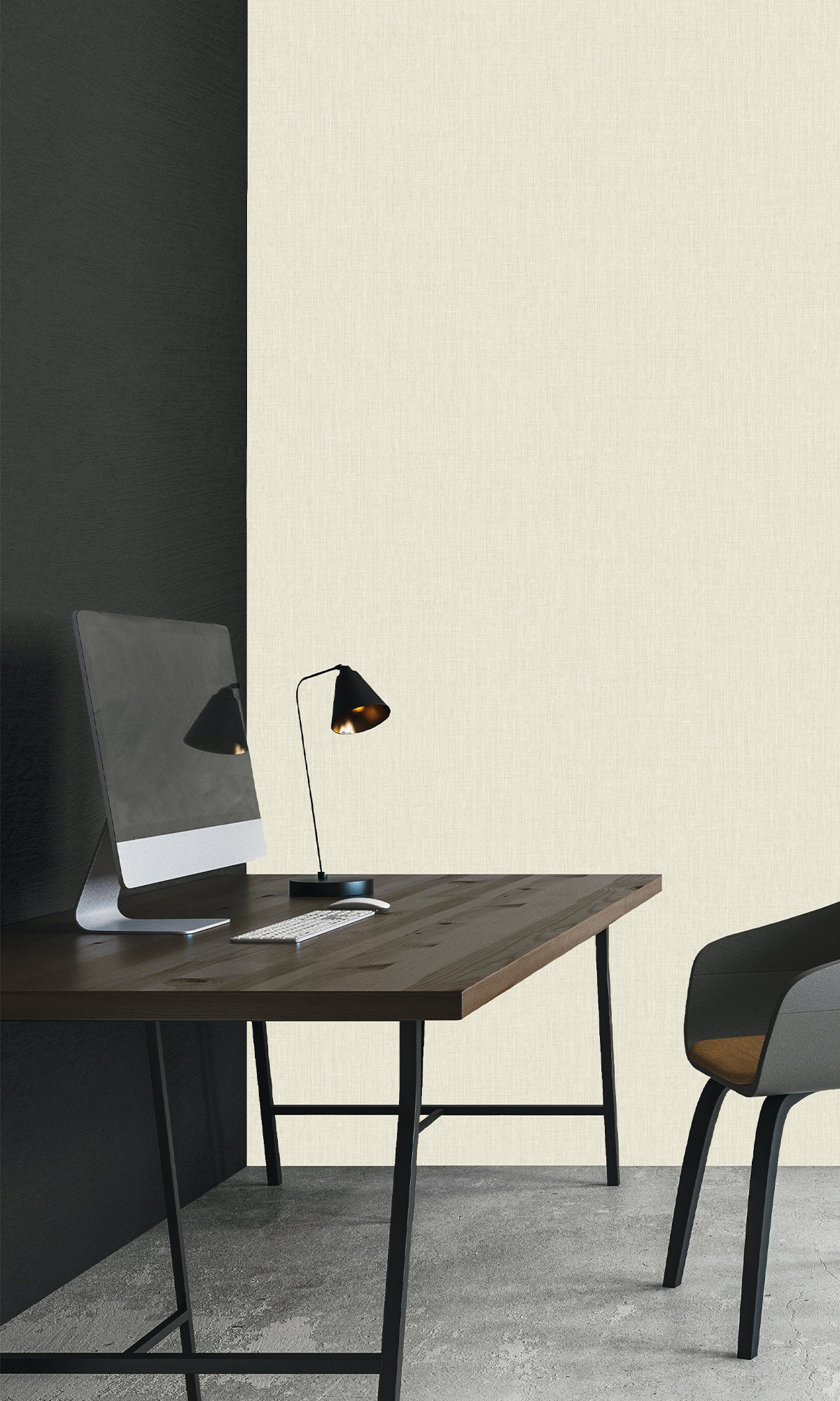 Ecru Plain Textured Vinyl Commercial Wallpaper C7576