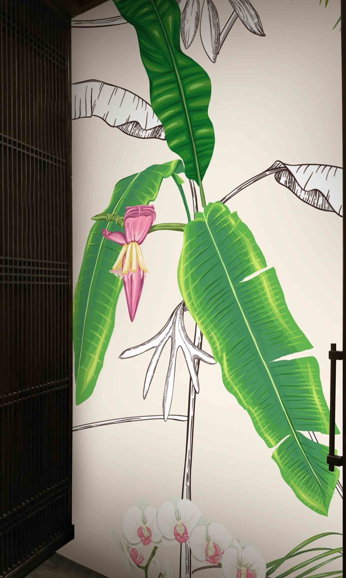 Colorful Botanical Flowers Wallpaper M1409-Sample