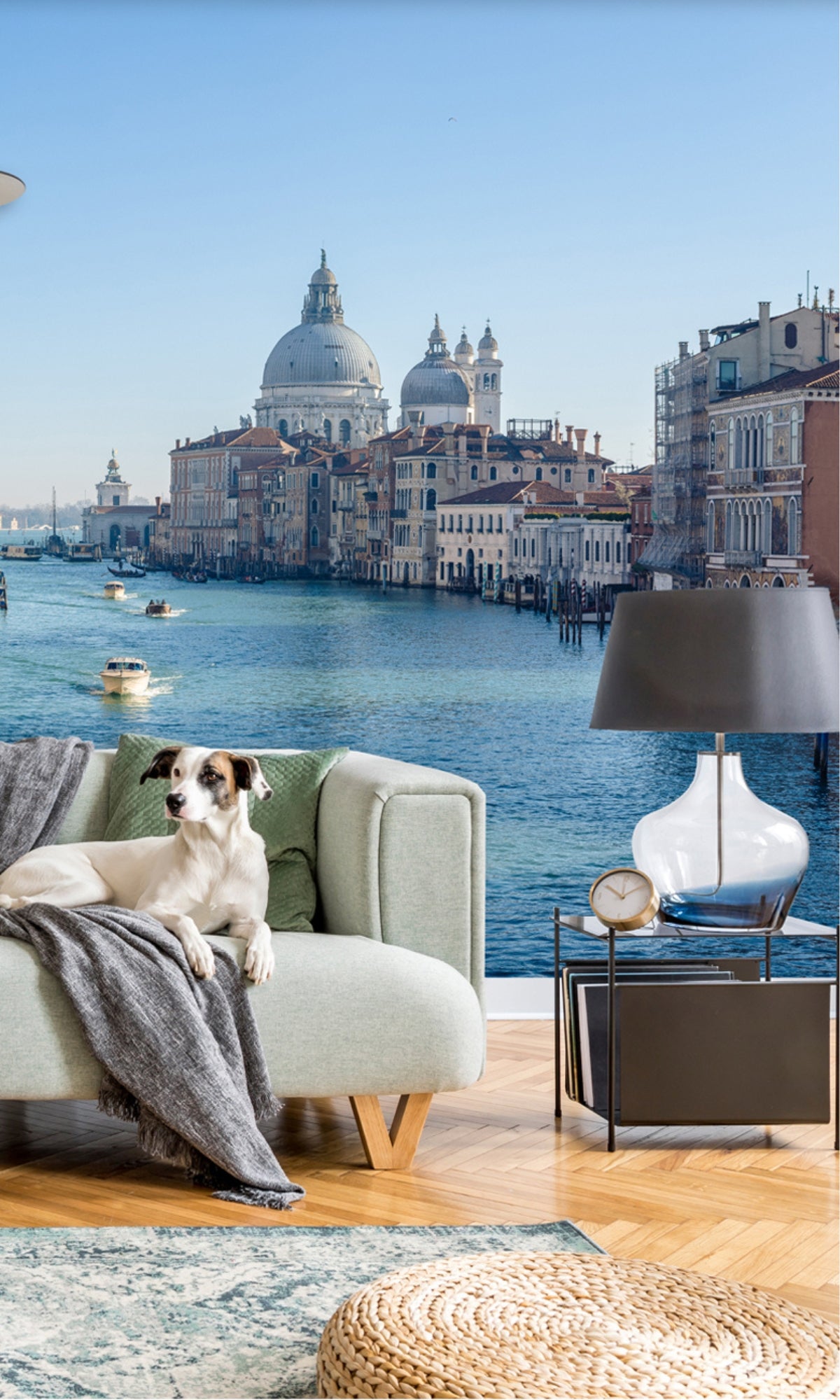 Colorful Canals and Rivers through the old City Mural Wallpaper M1292