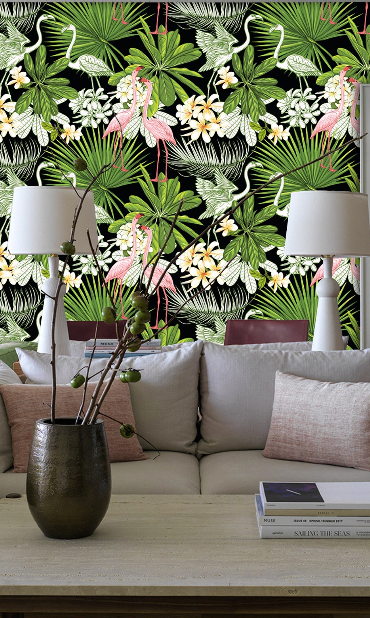 Colorful Coloured Chinoiserie Mural Wallpaper M1402