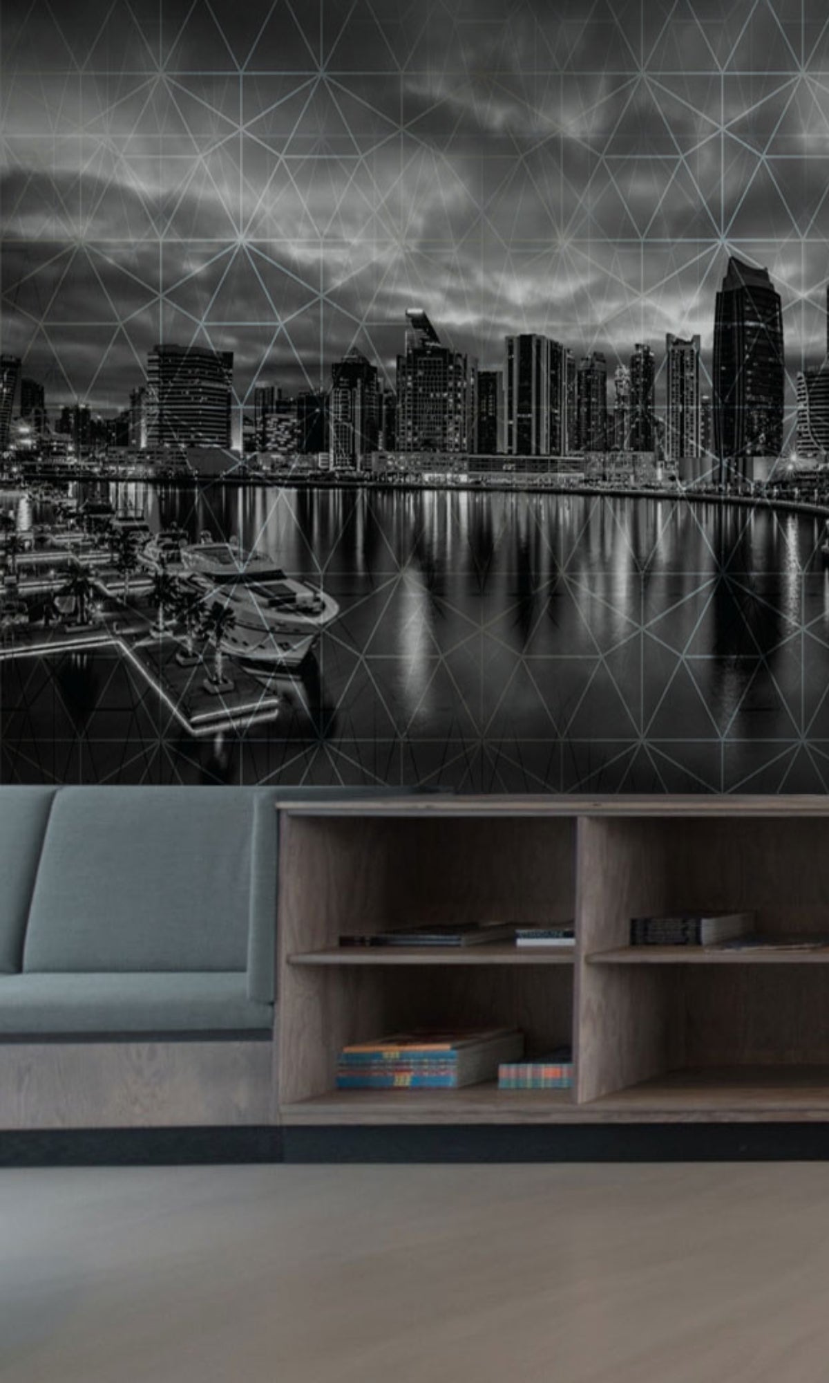 Colorful Dubai Sunset Panoramic Mural Wallpaper M1291