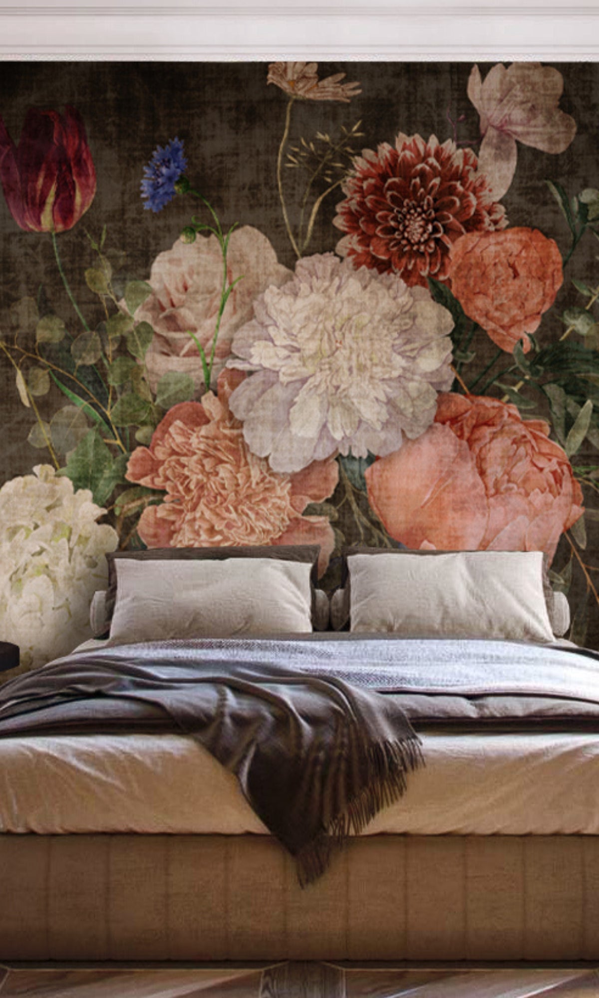 Colorful Luxurious Flowers spherical Composition Mural Wallpaper M1290
