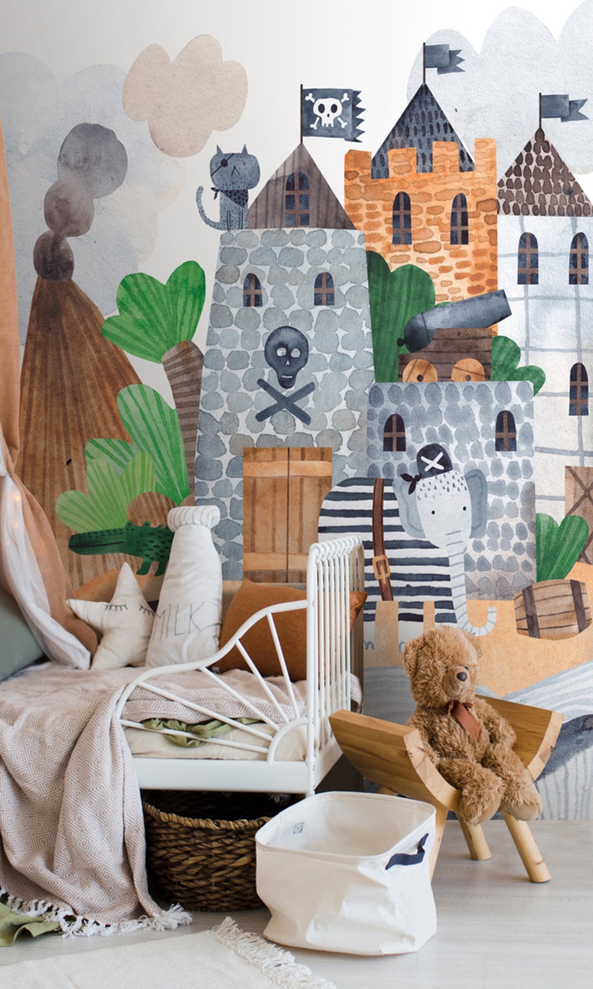 Colorful Pirate Ship Mural Wallpaper M1464