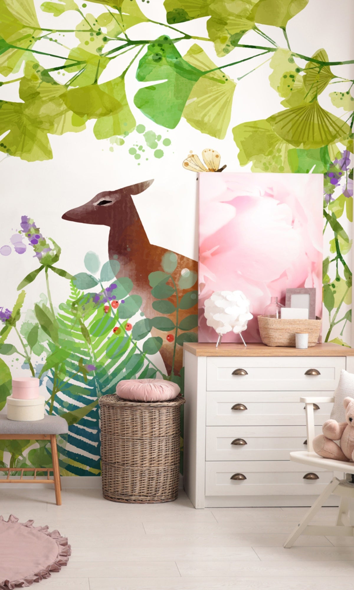 Colorful Wildlife Mural Wallpaper M1460