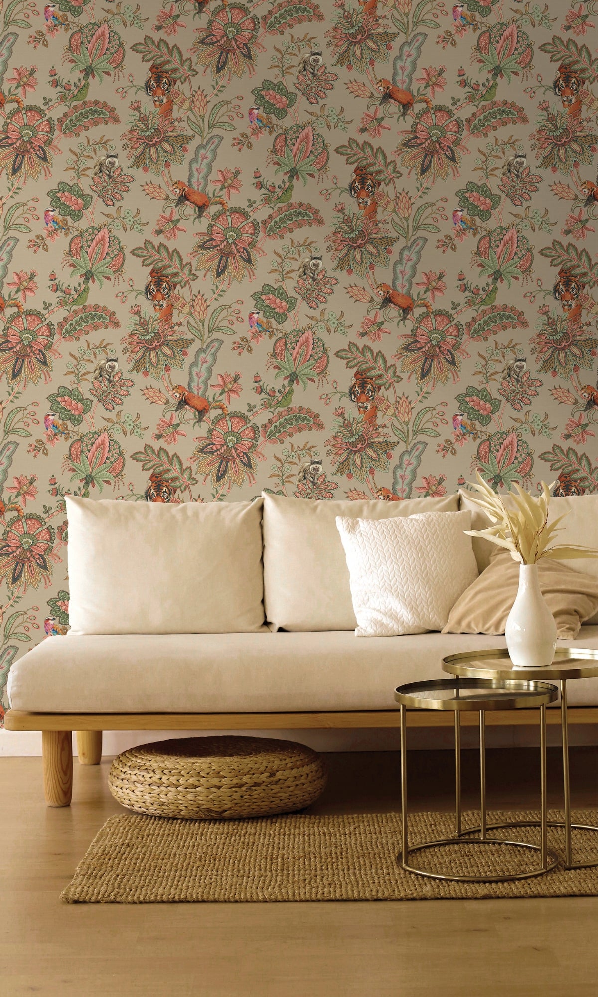 Coral Jungle FoliageTropical Wallpaper R8260