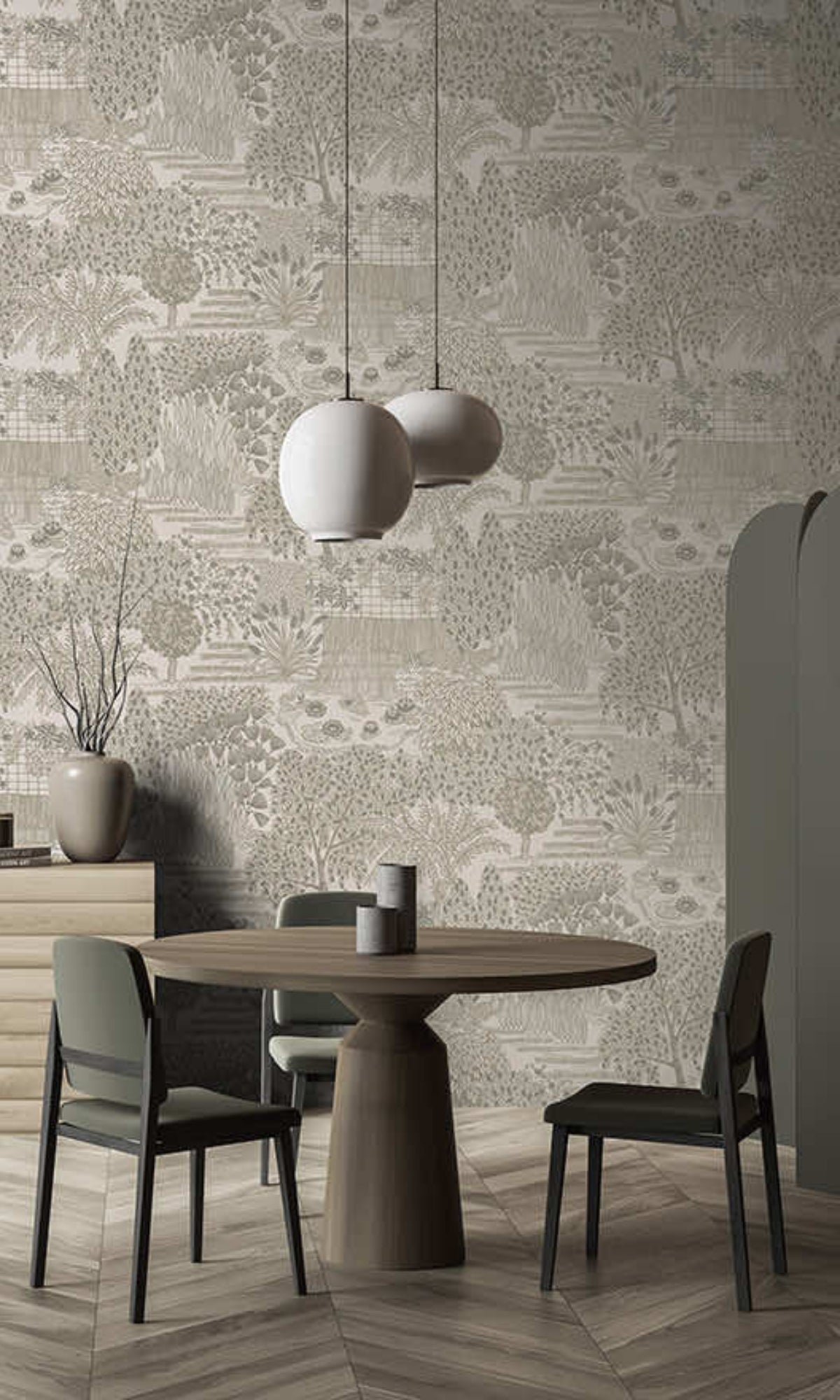 Dove Japanese Gardens Inspired Tropical Wallpaper R8429