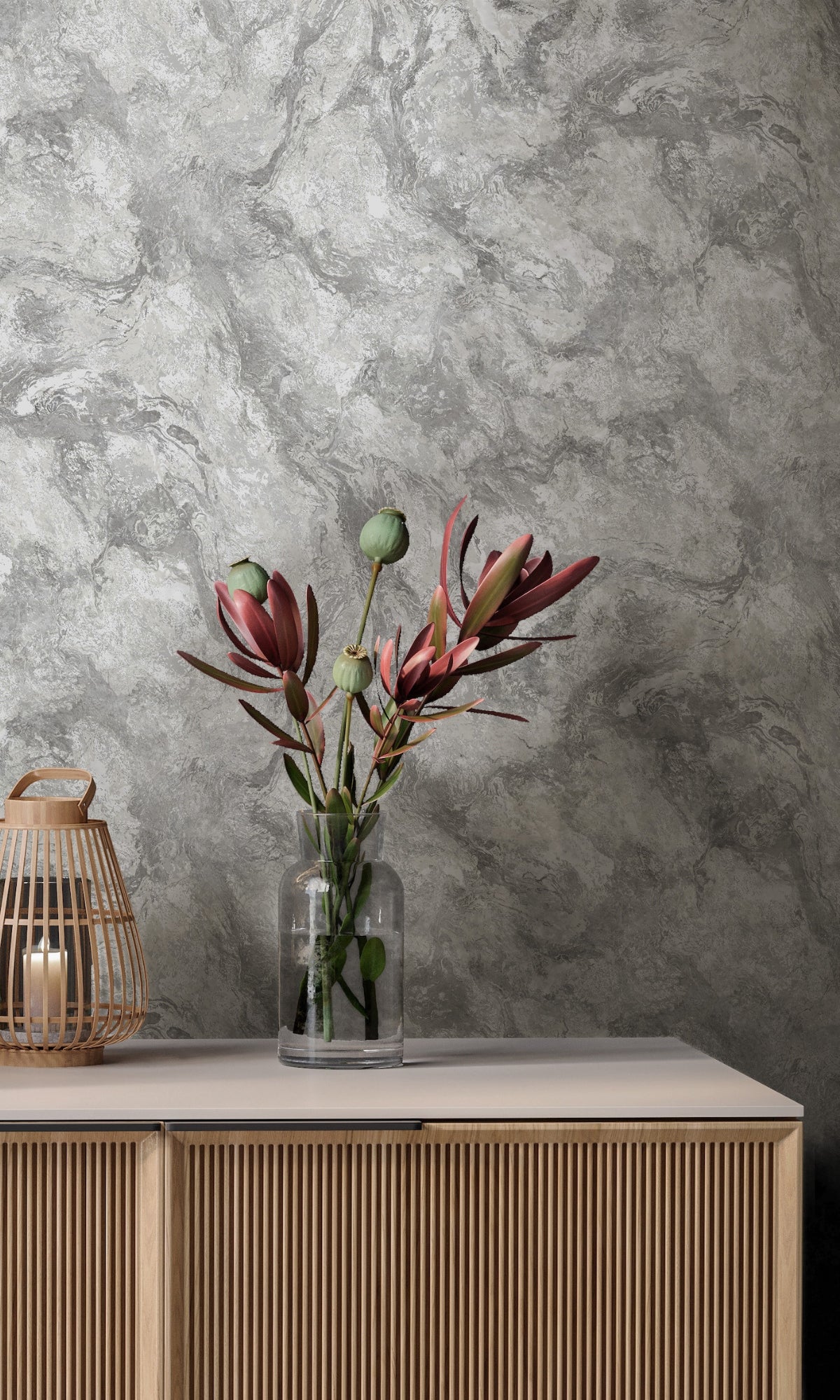 Dove Silver Elegant Marble Design Wallpaper R8926