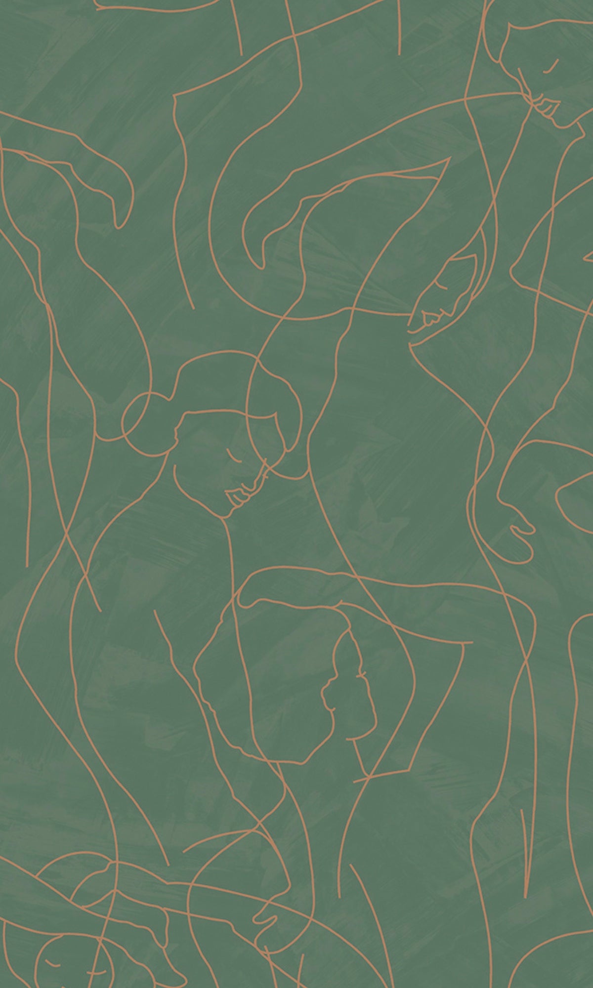 Forest Green Abstract Model Lines Non-Woven Wallpaper R9185