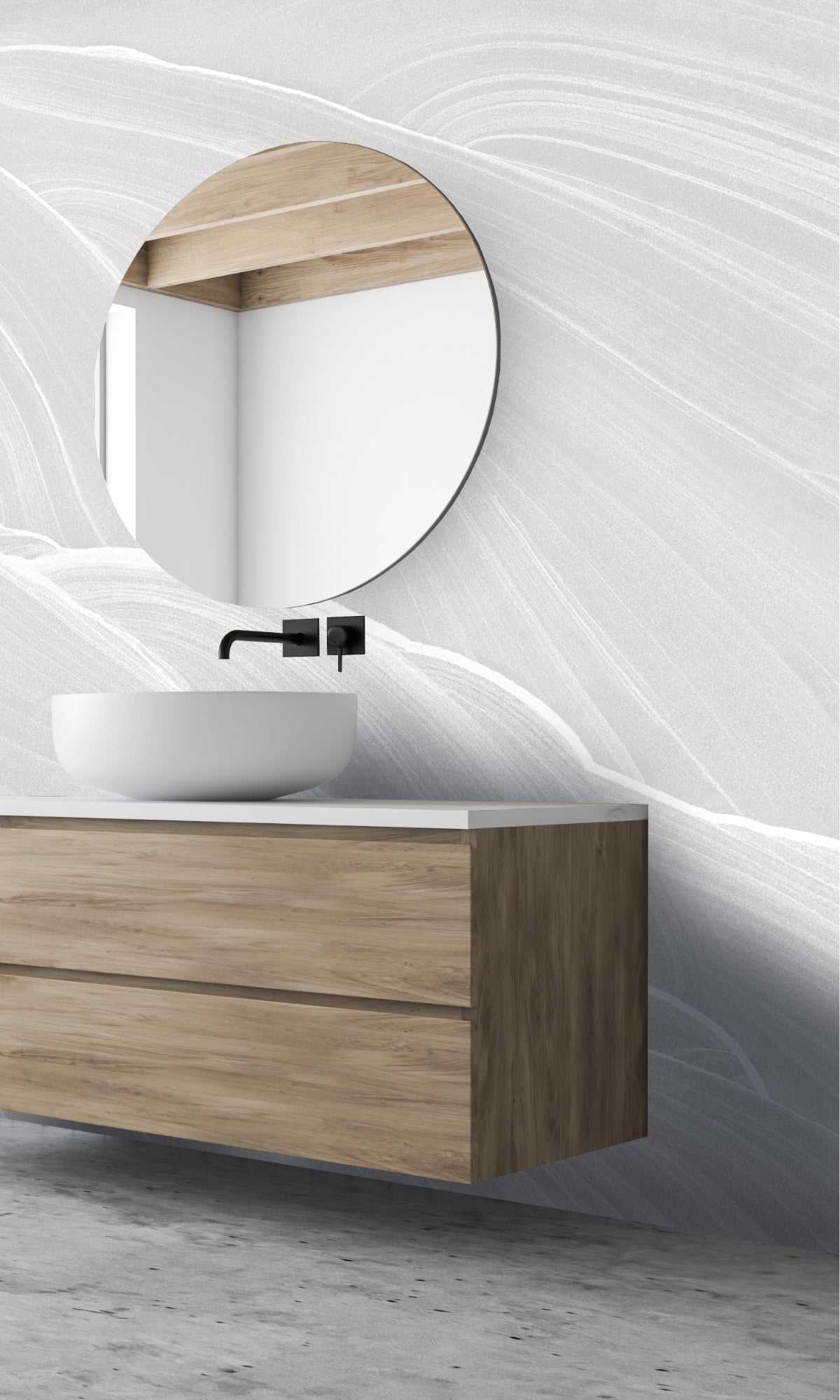 Gray Abstract Marble Mural Wallpaper M1376-Sample