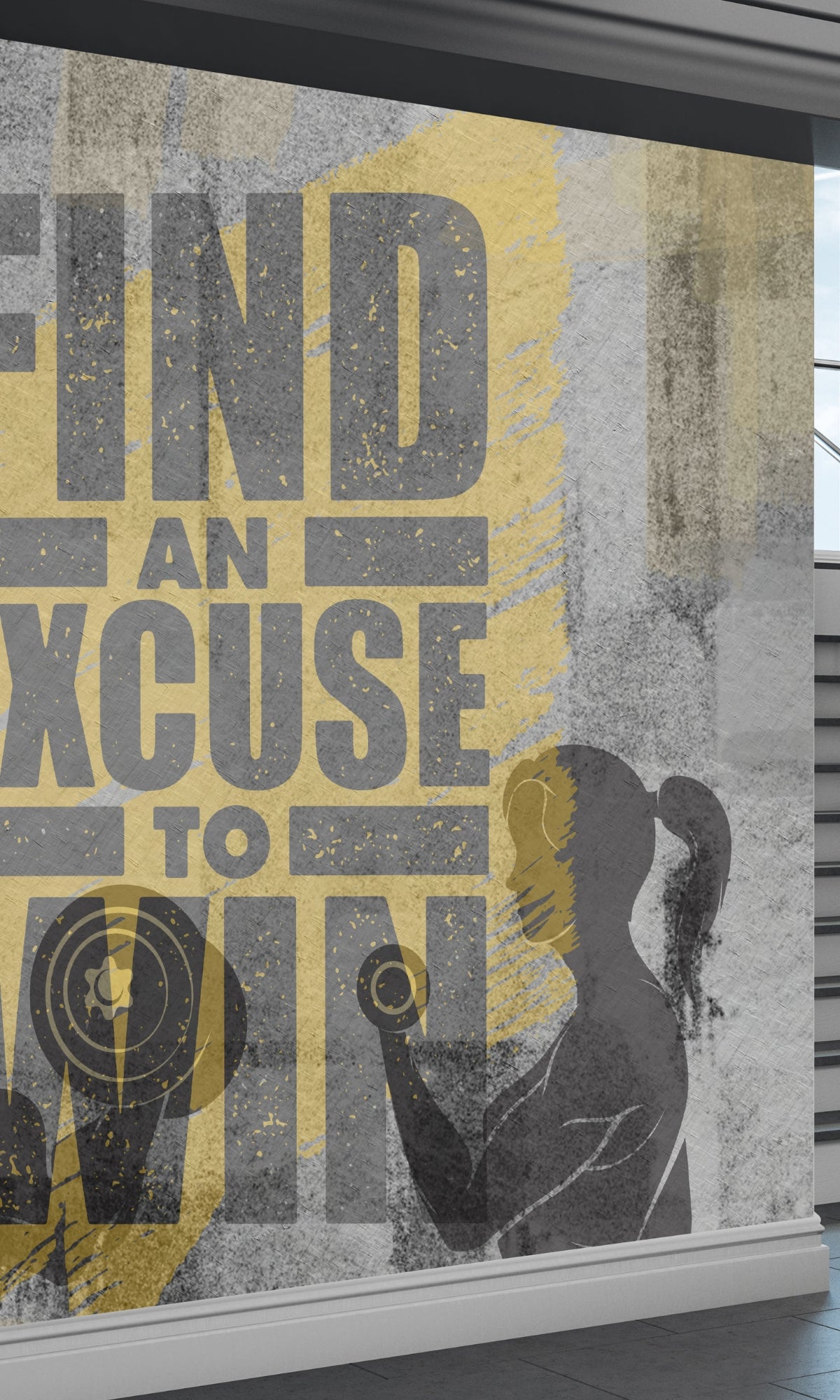 Gray Excuse to Win Mural Wallpaper M1452