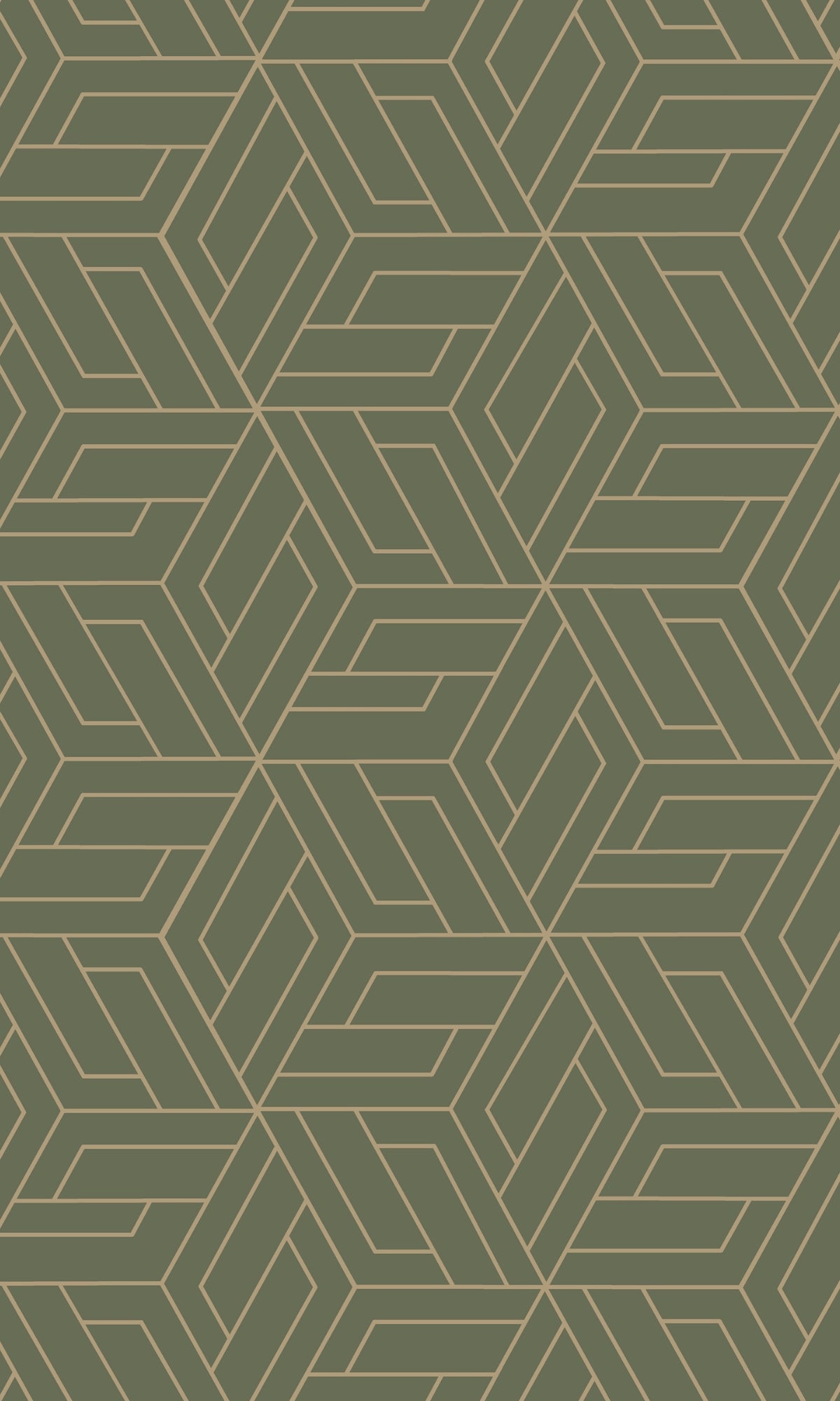 Green Abstract Geometric Interlink Wallpaper R9287
