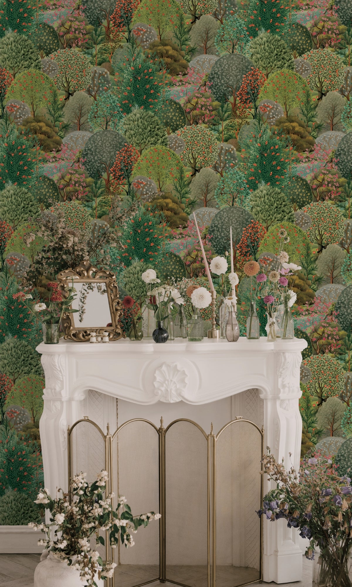 Green Enchanted Lush Landscape Tropical Wallpaper R8995