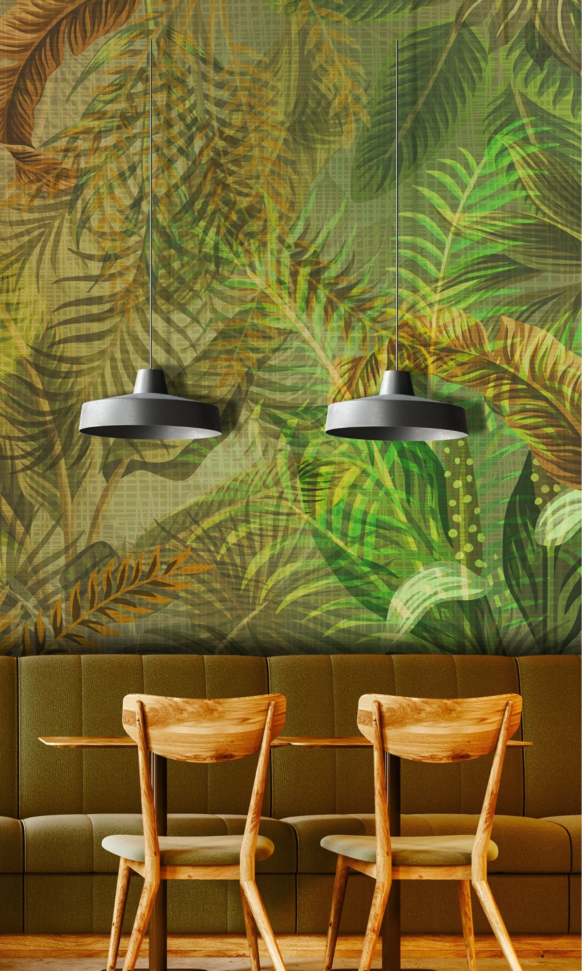 Green Mural Wallpaper M1250