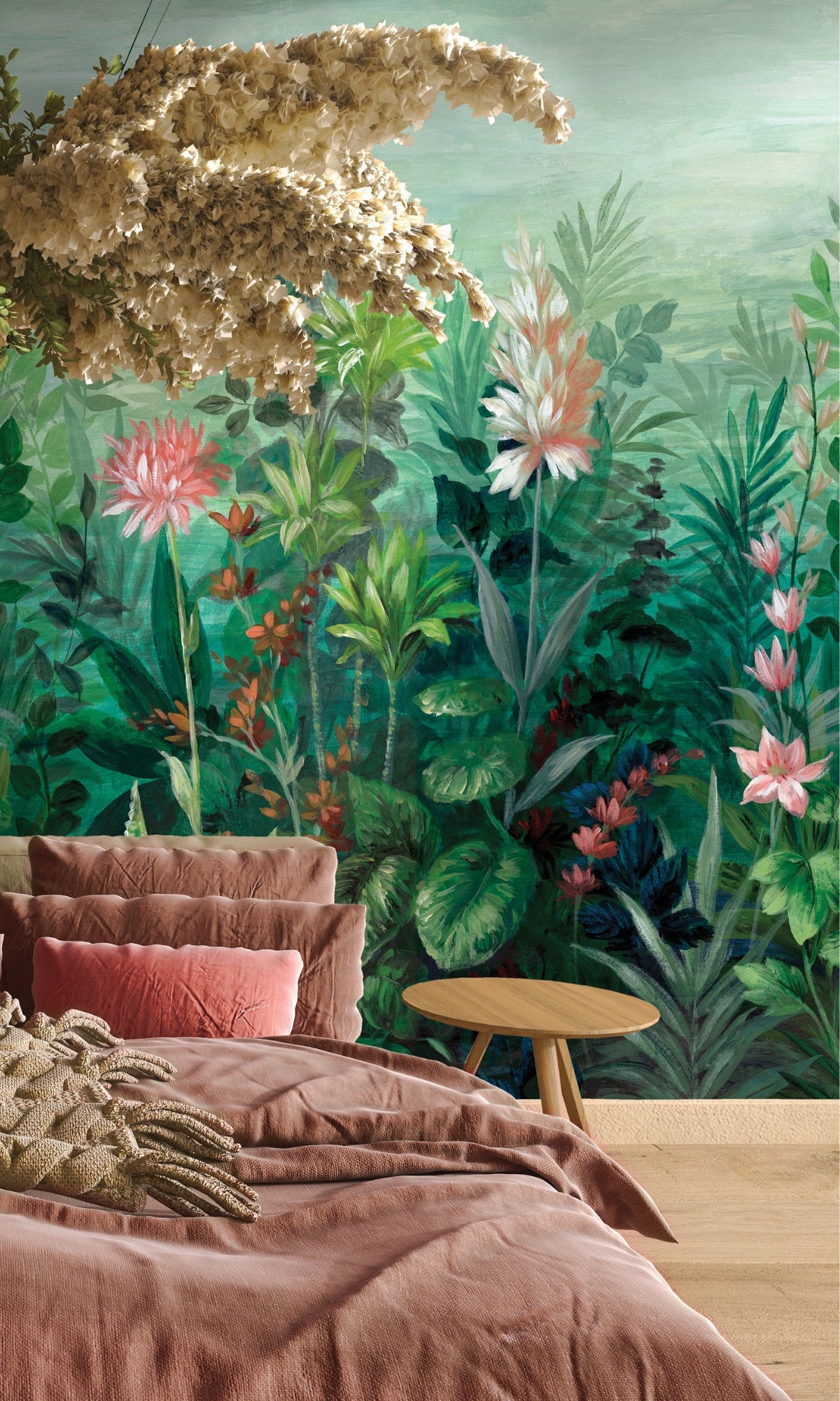 Green Romatnic Floral Sage Floral Wallpaper RM9009