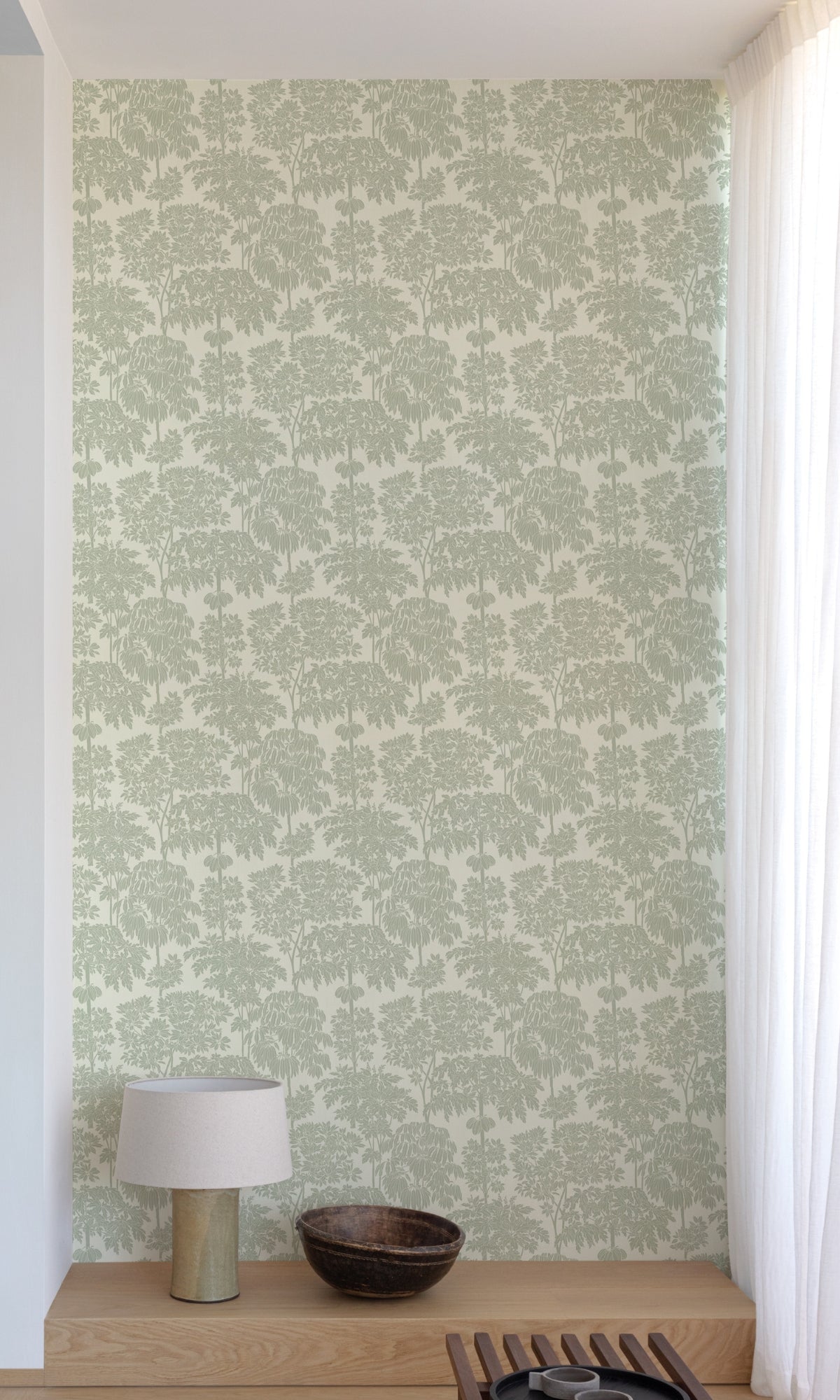 Green Tonal Trees Tropical Wallpaper R8900