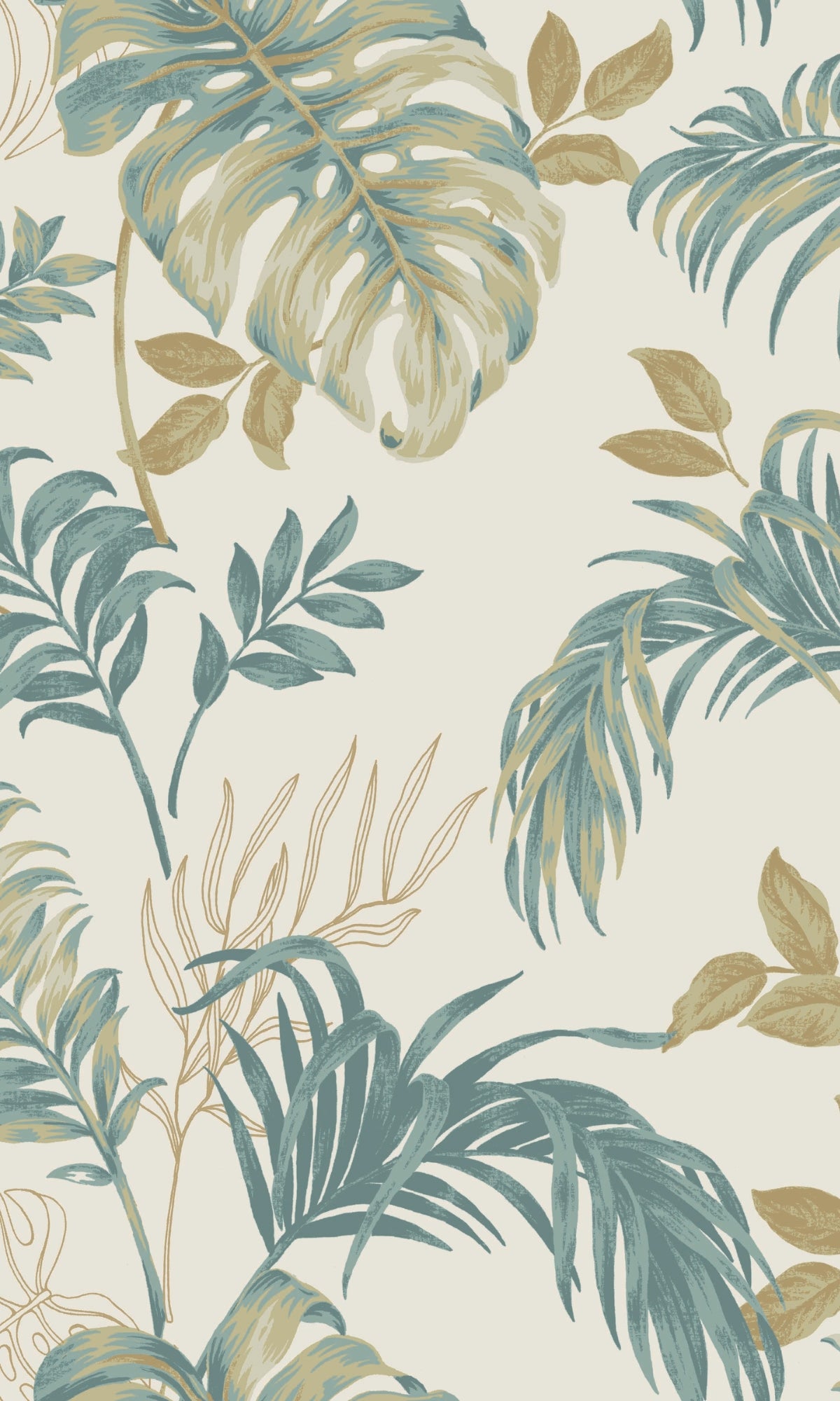 Green Tropical Leaves Botanical Wallpaper R9334
