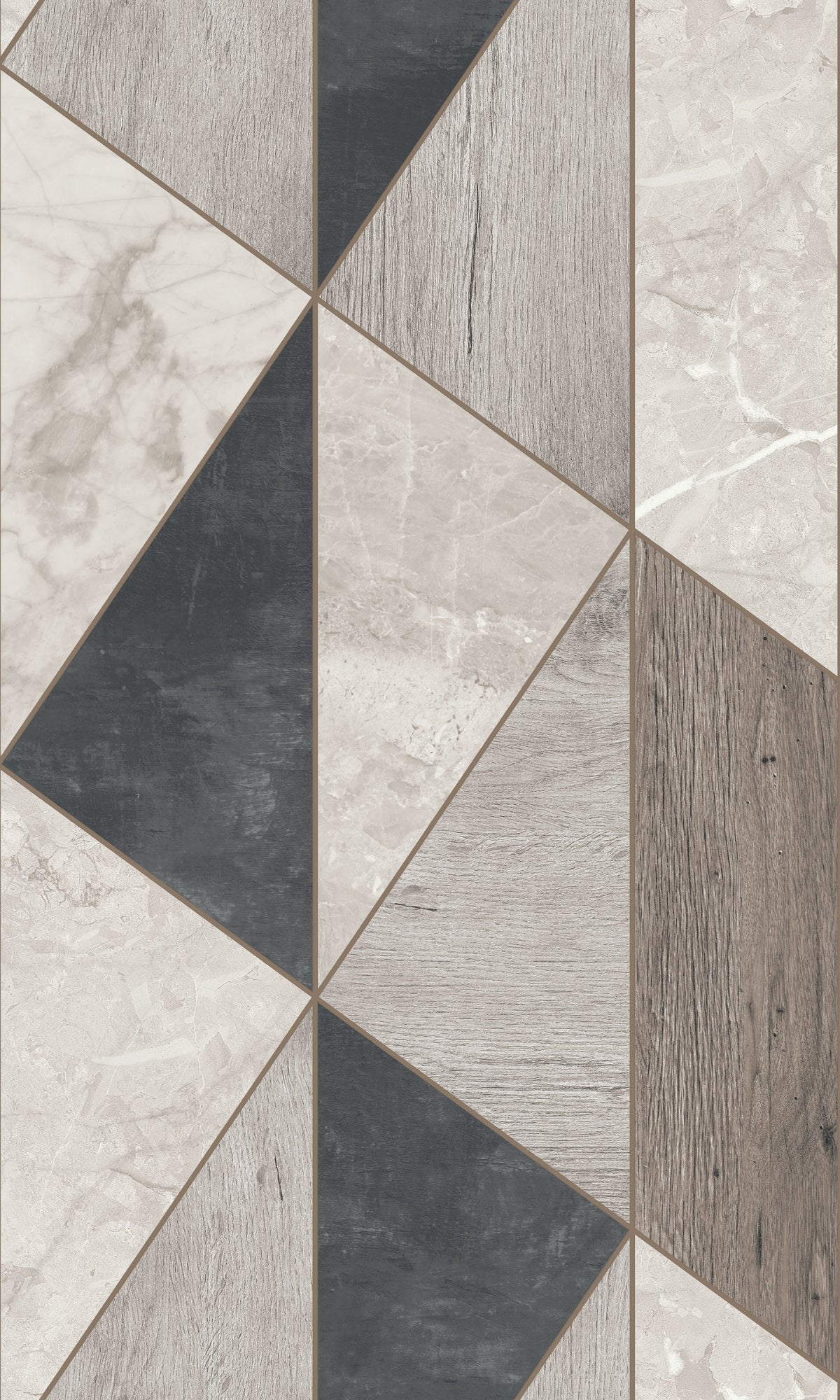 Grey  Geometric Wood Panel Wallpaper R9204