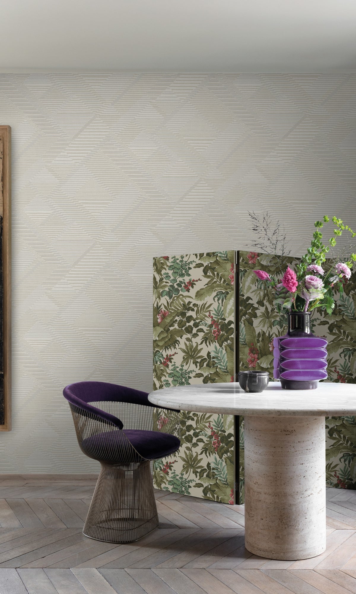Grey Horizontal Stripes Geometric Wallpaper R8376