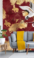 Red Crane on Abstract Clouds Murals M2633 (Copy)