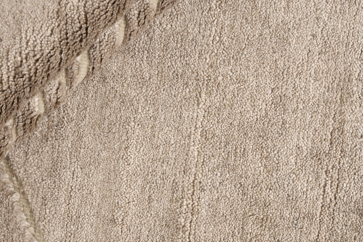 Beige Geometric Fields Hand Knotted Rectangular Luxury Rugs