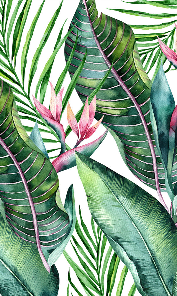 Green Waving Botanical Mural M9899-Sample