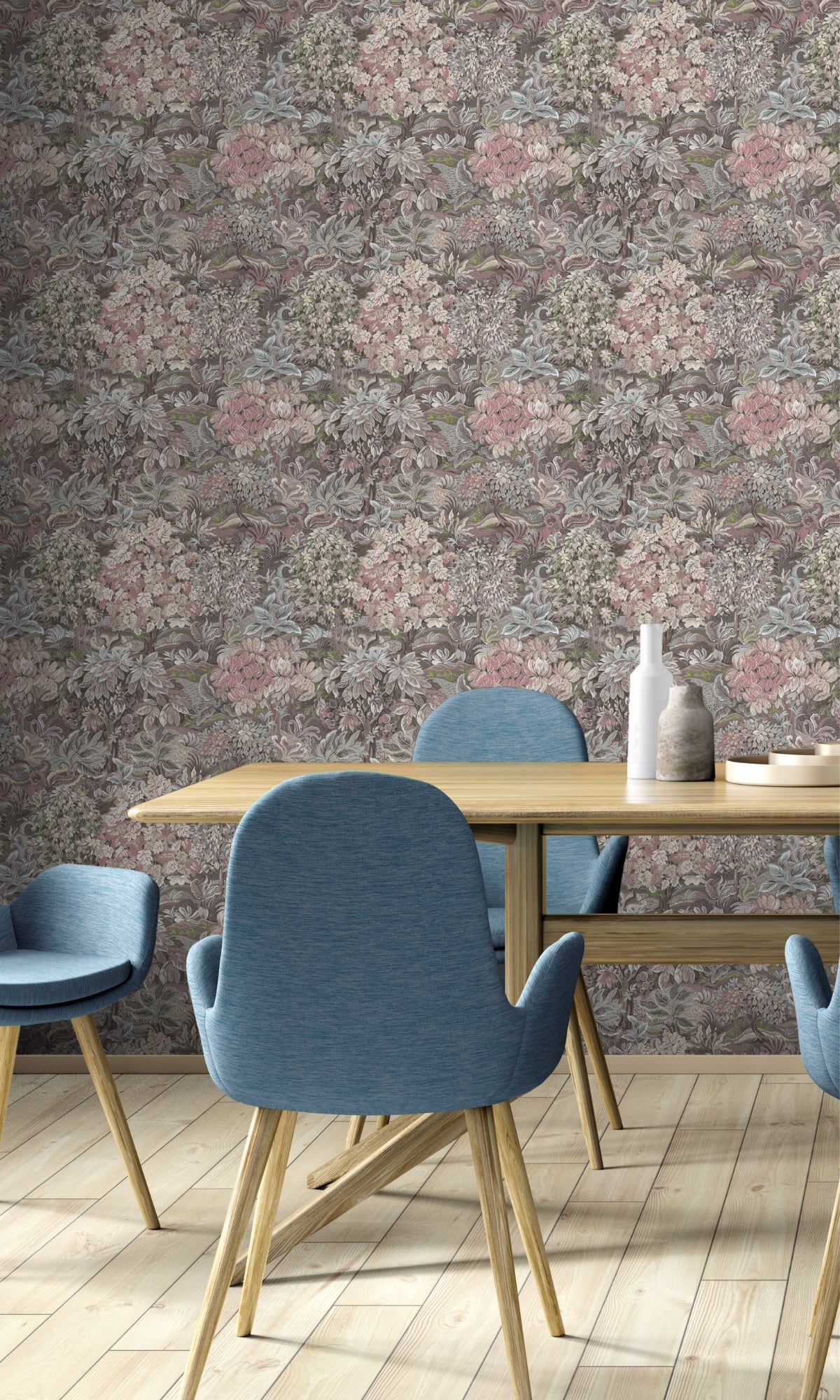 MultiColor Floral Foliage Floral Wallpaper R8799