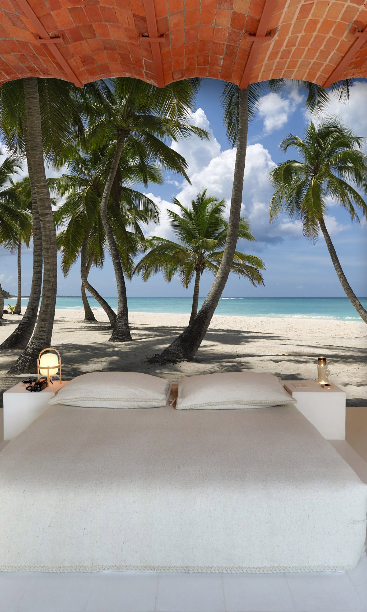 MultiColor Palm trees on the Beach Mural Wallpaper M1133