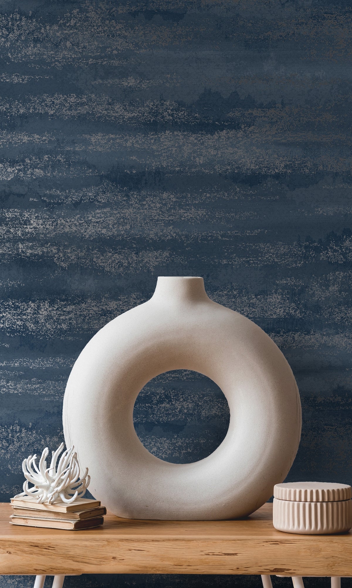 Navy Hazy Sky Textured Wallpaper R8291