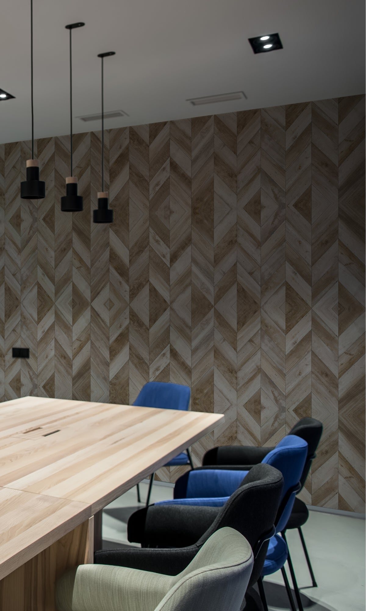 Neutral Abstract Wooden Mural Wallpaper M1344