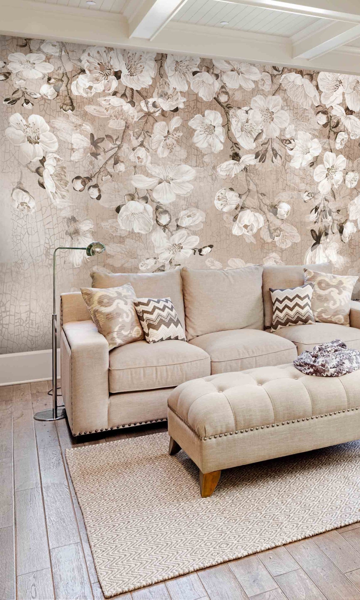 Neutral Sakura Flowers Mural Wallpaper M1215
