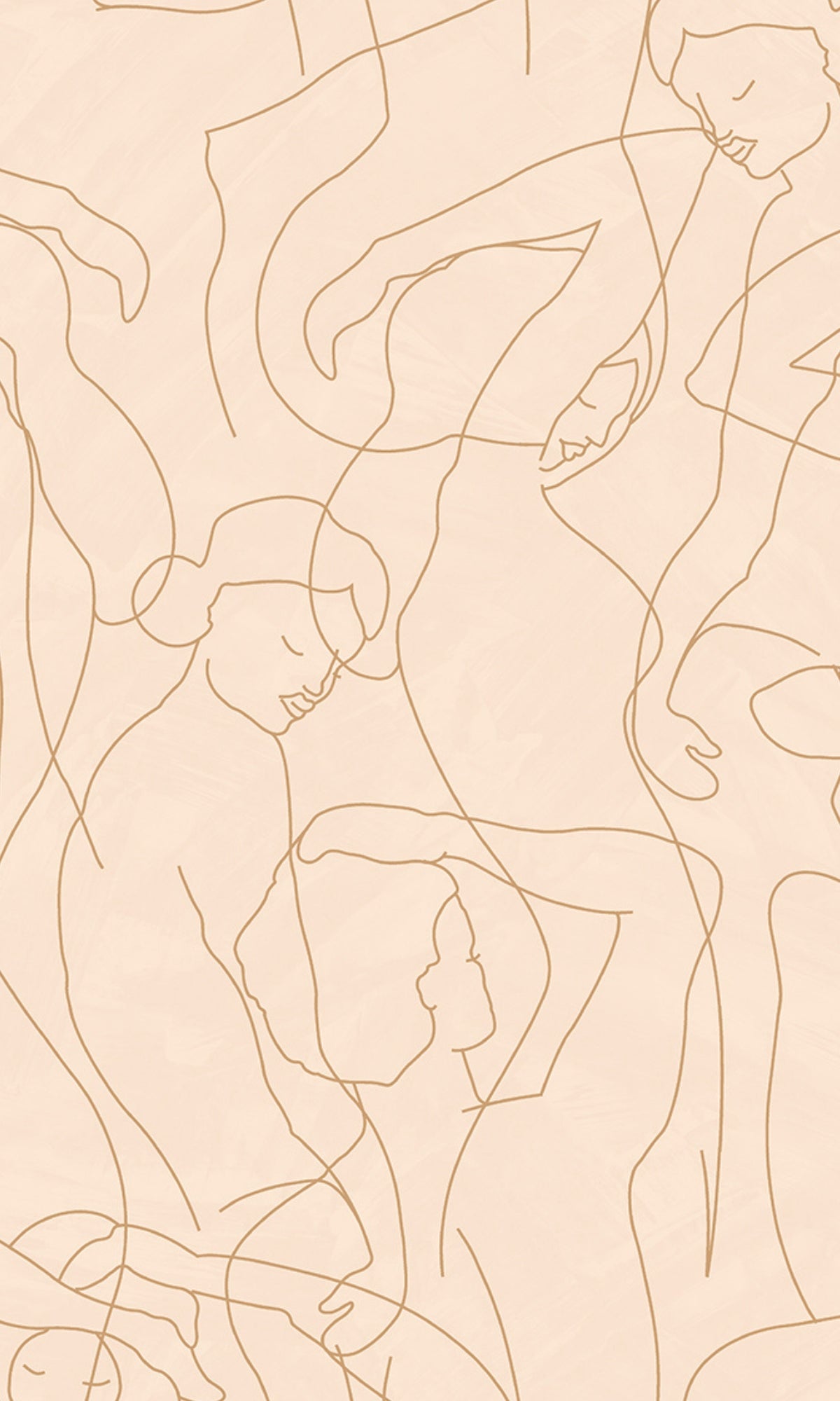 Pink Blush Abstract Model Lines Non-Woven Wallpaper R9180