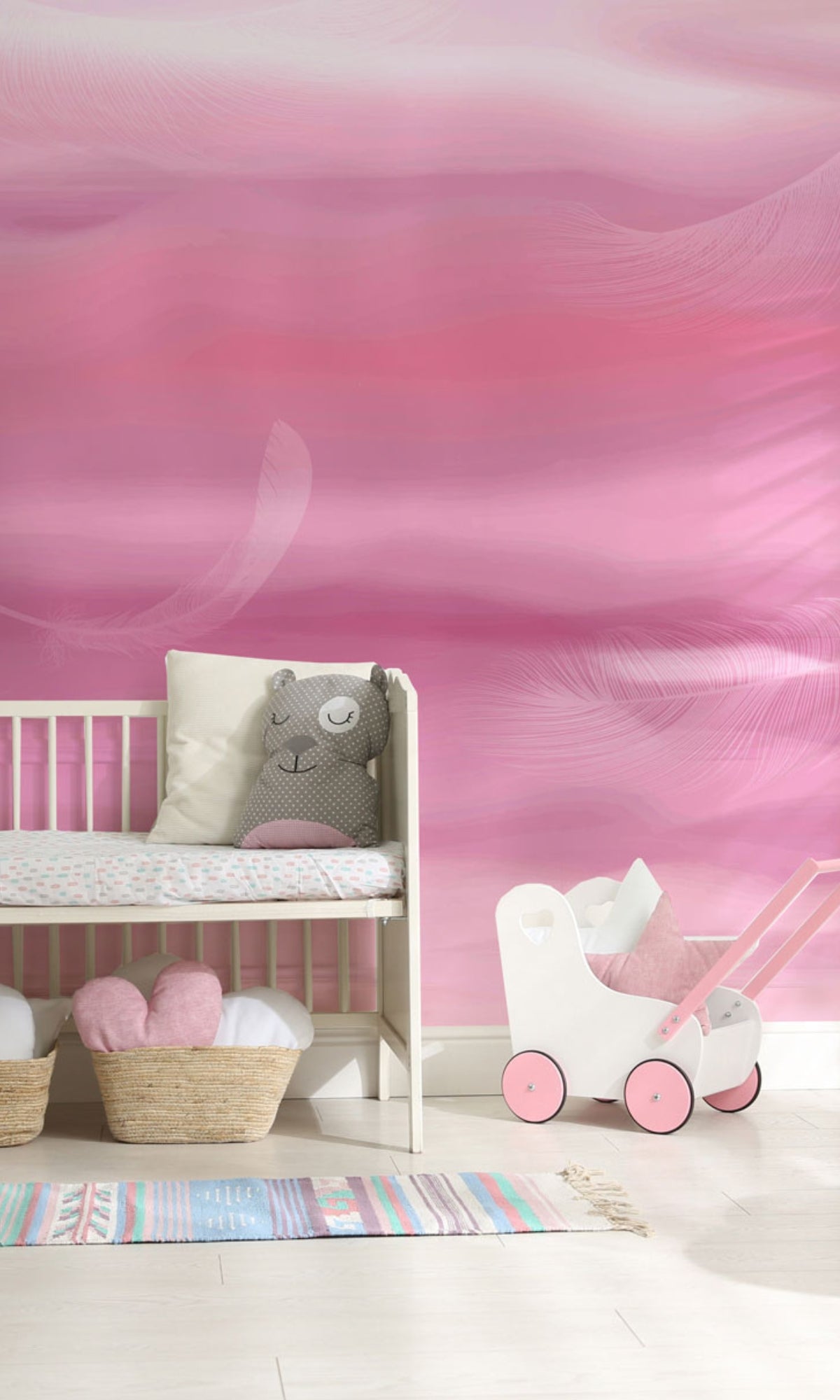 Pink Painting Texture Mural Wallpaper M1381