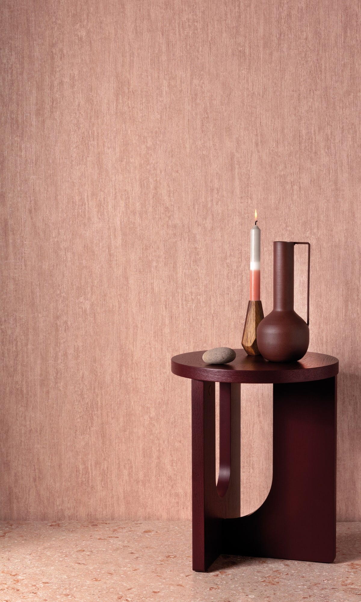 Pink Plain Textured Wallpaper R8712